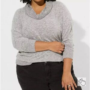 Torrid Heather Gray Cowl Neck Sweater Size 1